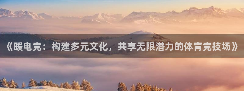im电竞官方网址官网：《暖电竞：构建多元文化，共享无限潜力的体育竞技场》